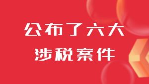 稅務(wu)部(bu)們(men)公(gōng)布了(le)六大(da)涉稅案件！